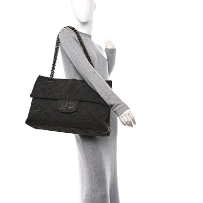 Chanel Denim Quilted XXL Reissue Flap Grey 2 of 10