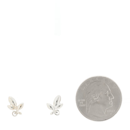Tiffany Sterling Silver Paloma Picasso Olive Leaf Earrings 2 of 5