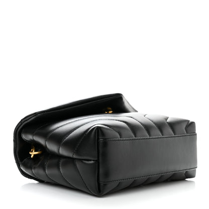 Saint Laurent Calfskin Y Quilted Monogram Toy Loulou Crossbody Bag Black 4 of 10