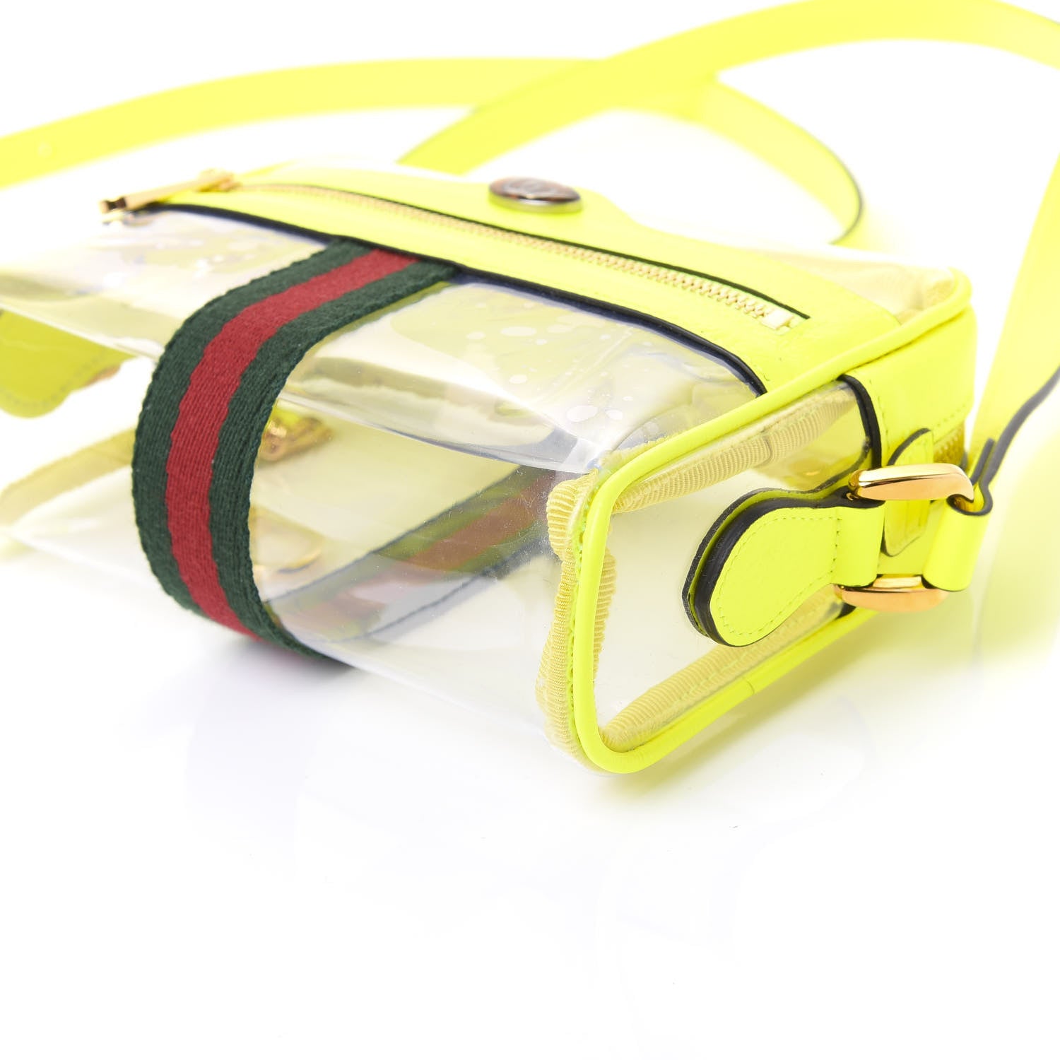 Gucci Vinyl Web Mini Ophidia Transparent Shoulder Bag Yellow Fluo 6 of 8