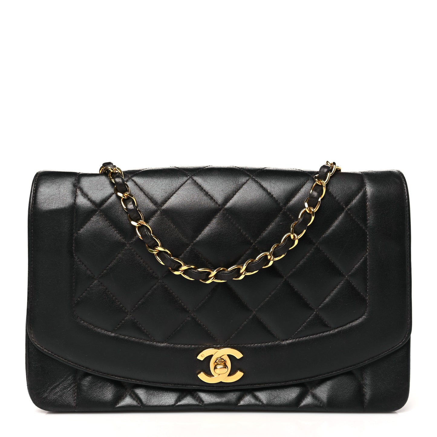 Lambskin Quilted Medium Single Flap Black