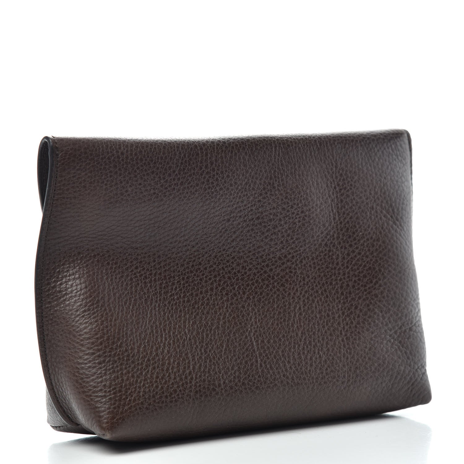 Mulberry Small Classic Grain Calfskin Darley Cosmetic Pouch Chocolate 3 of 7