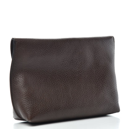 Mulberry Small Classic Grain Calfskin Darley Cosmetic Pouch Chocolate 3 of 7