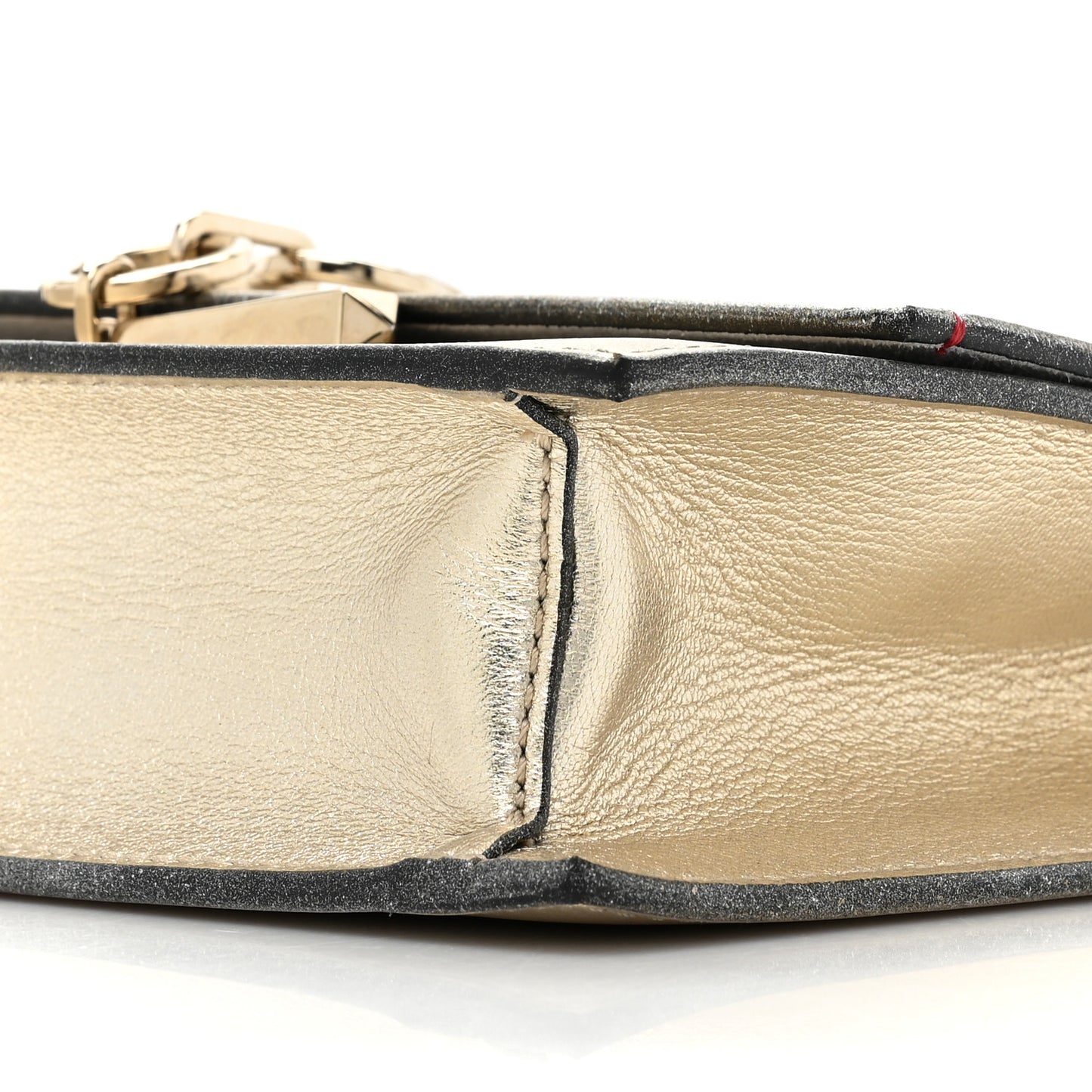 VALENTINO GARAVANI Metallic Nappa Small VCase Bag Platinum