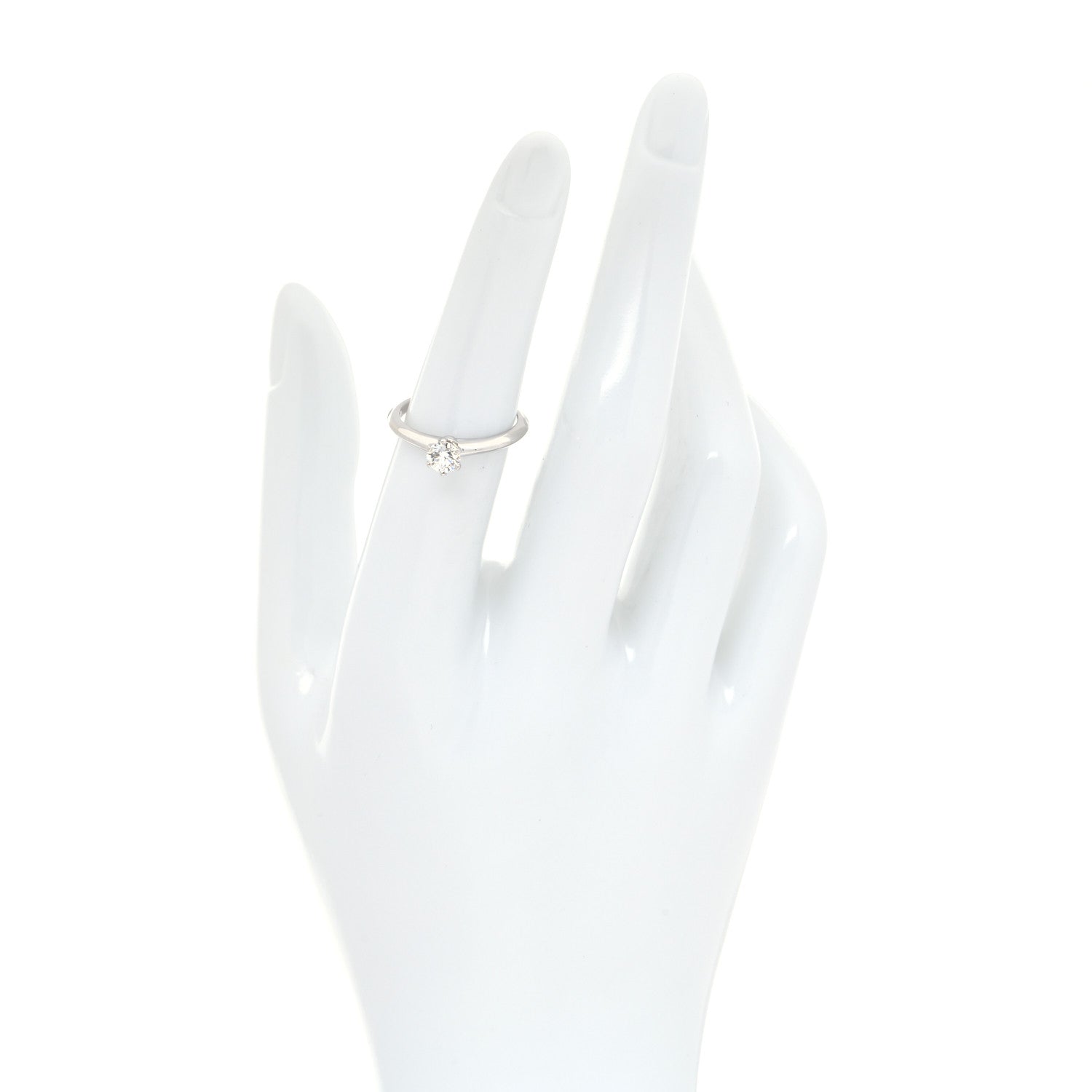 Tiffany Platinum Diamond .36ct Solitaire Engagement Ring 50 5.5 2 of 5