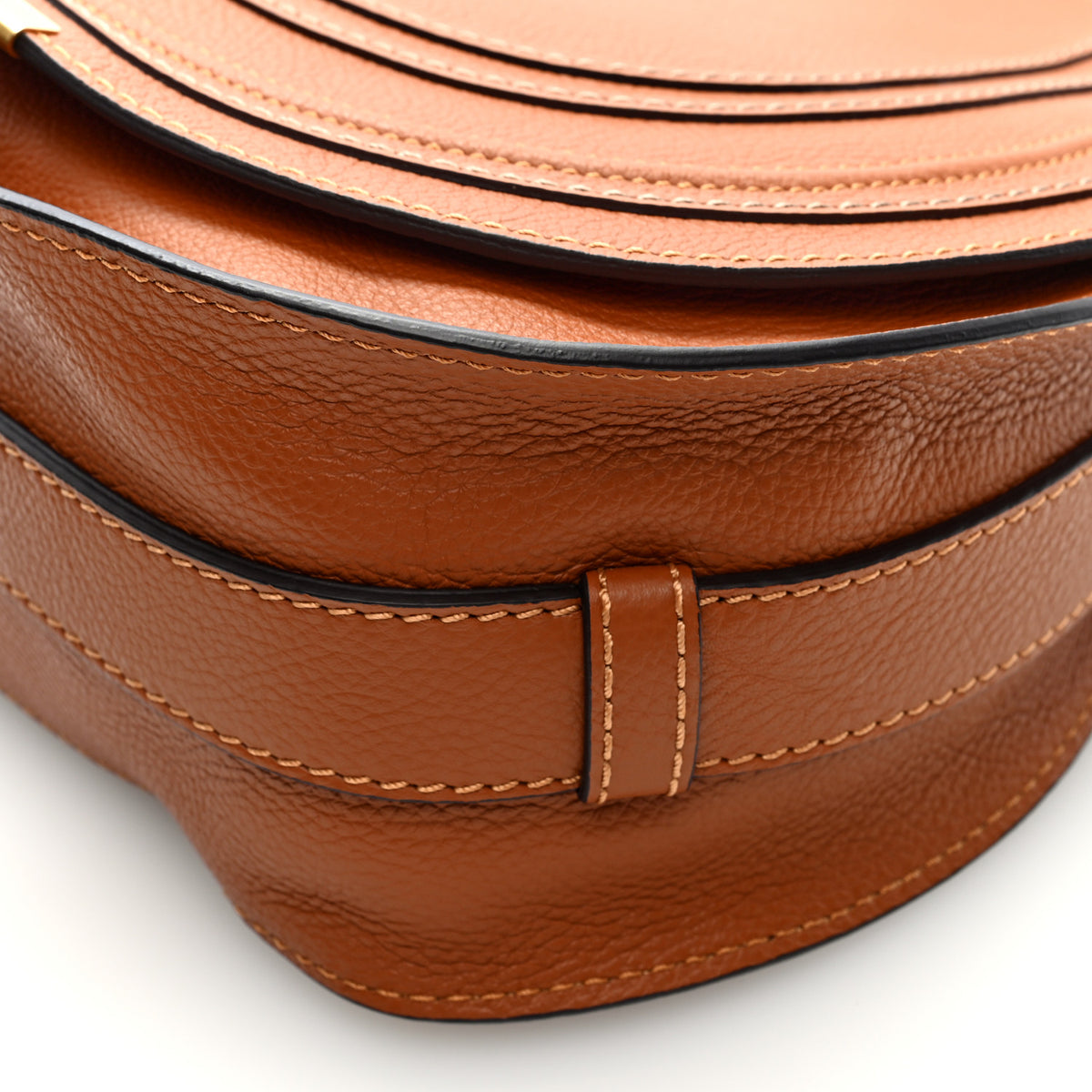 Calfskin Medium Marcie Round Crossbody Bag Tan