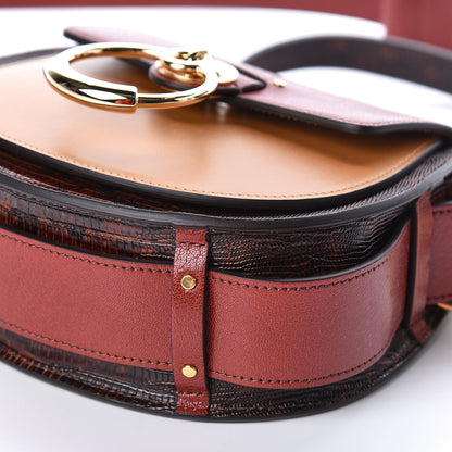 Chloe Calfskin Lizard Embossed Small Tess Bag Sepia Brown 8 of 8
