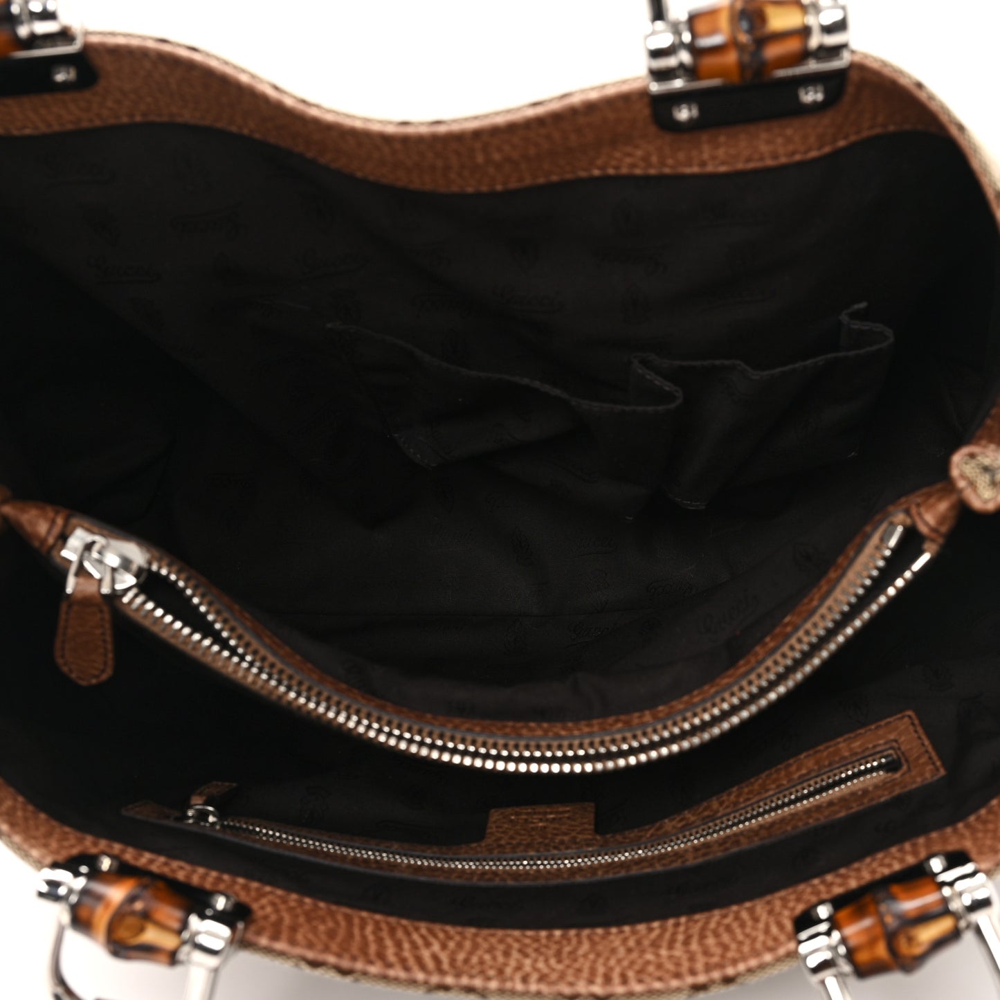 Monogram Medium Bamboo Bar Tote Brown