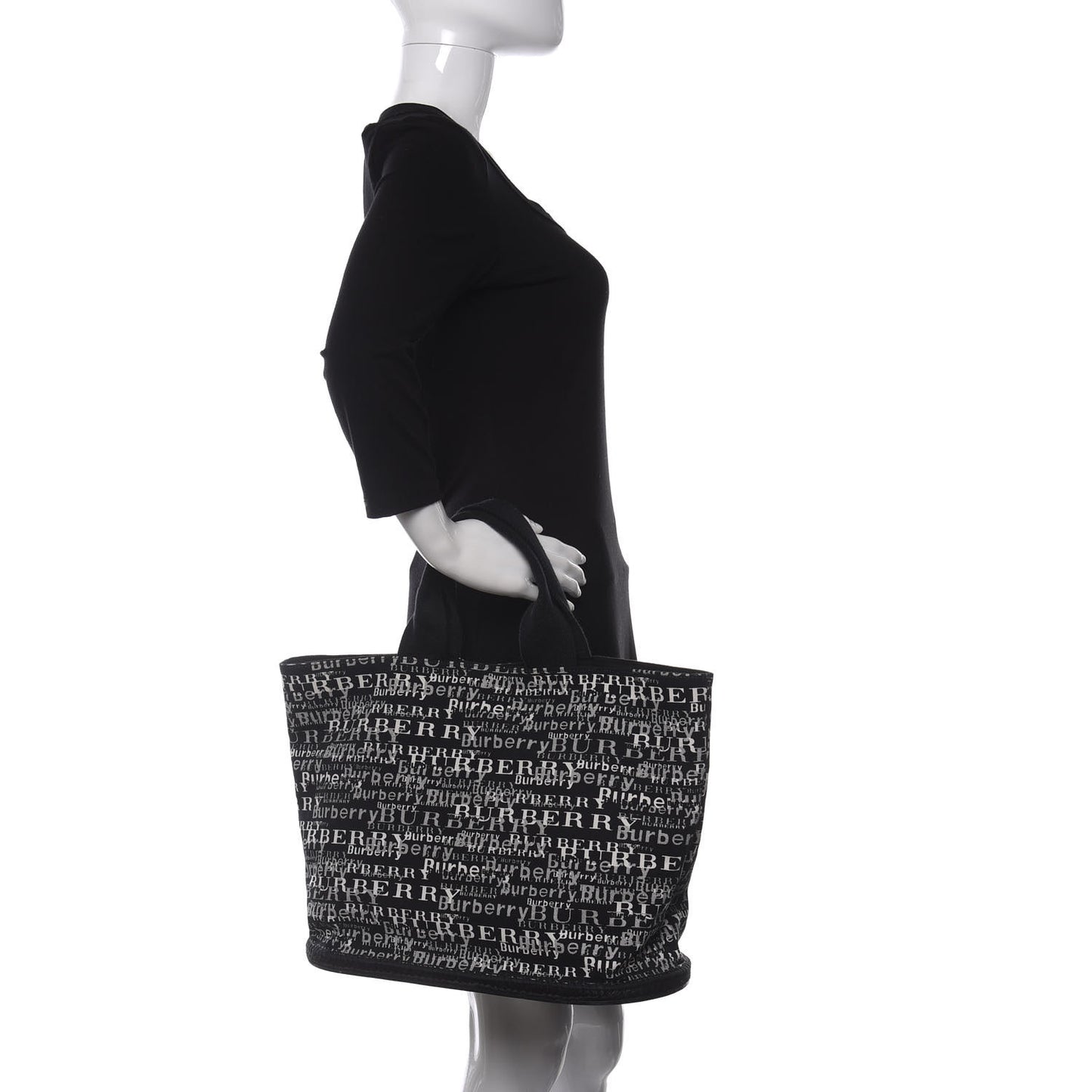 Canvas Logo Tote Black White