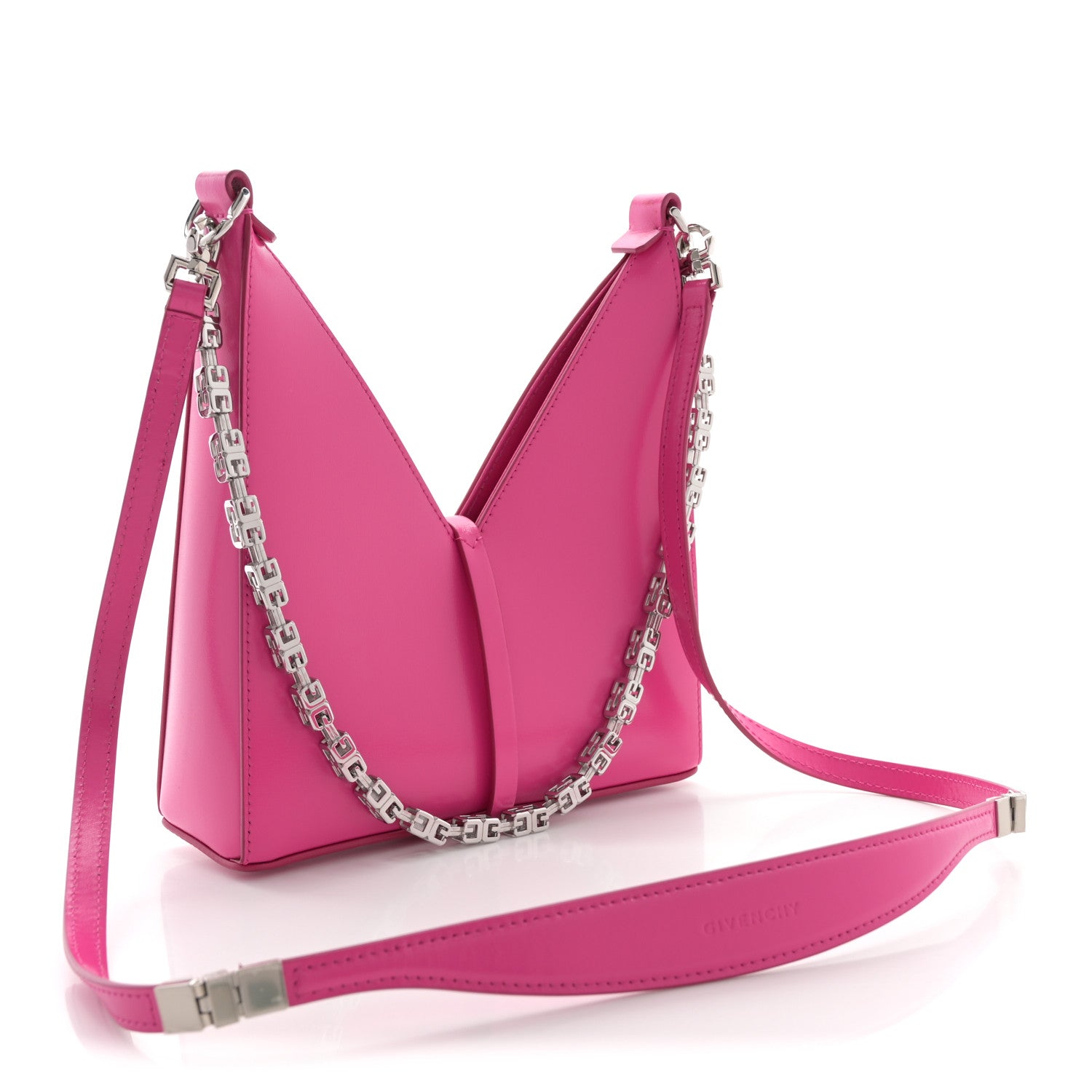 Givenchy Box Calfskin Mini Cut Out Shoulder Bag Neon Pink 3 of 12