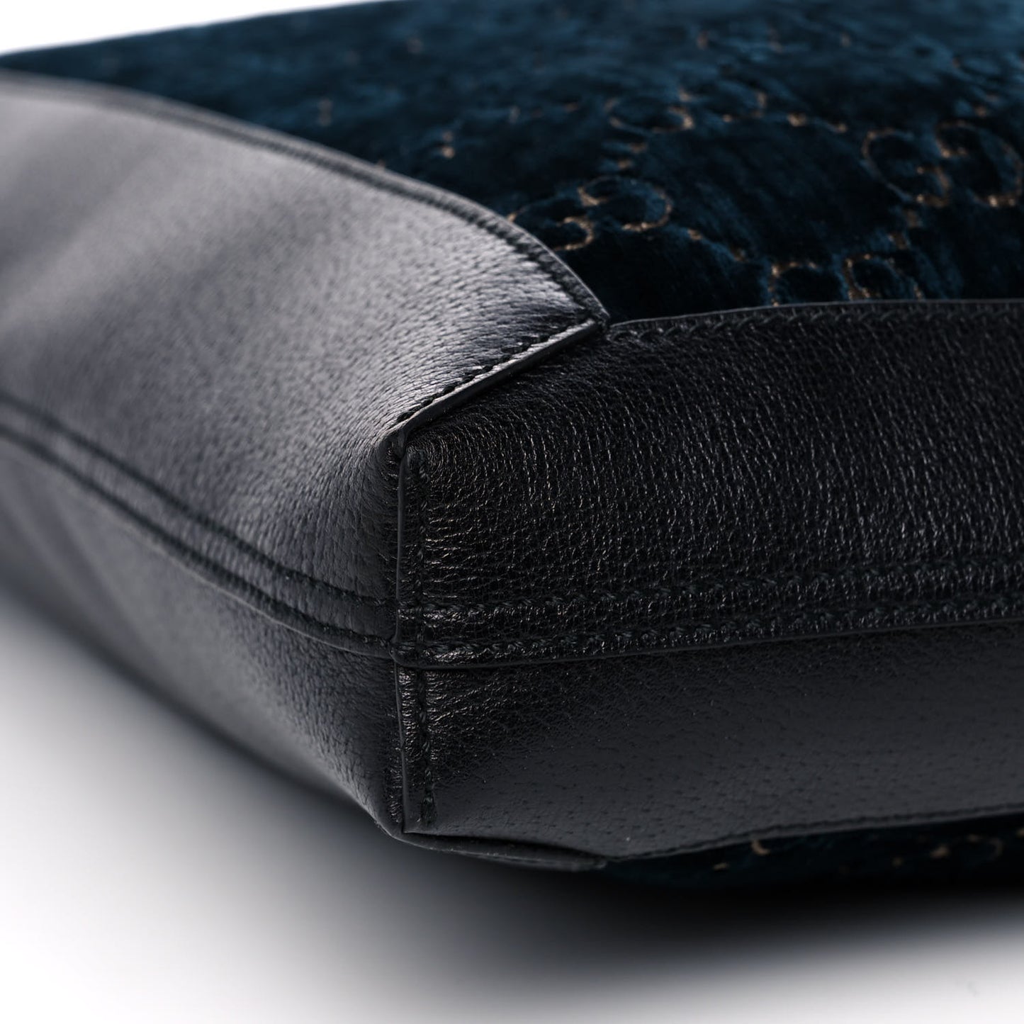 Velvet GG Monogram Textured Calfskin Web Large Ophidia Vertical Shopping Tote Blue Beige Black