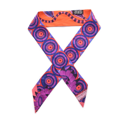 Hermes Silk The Savana Dance Twilly Capucine Violet Bleu 1 of 5