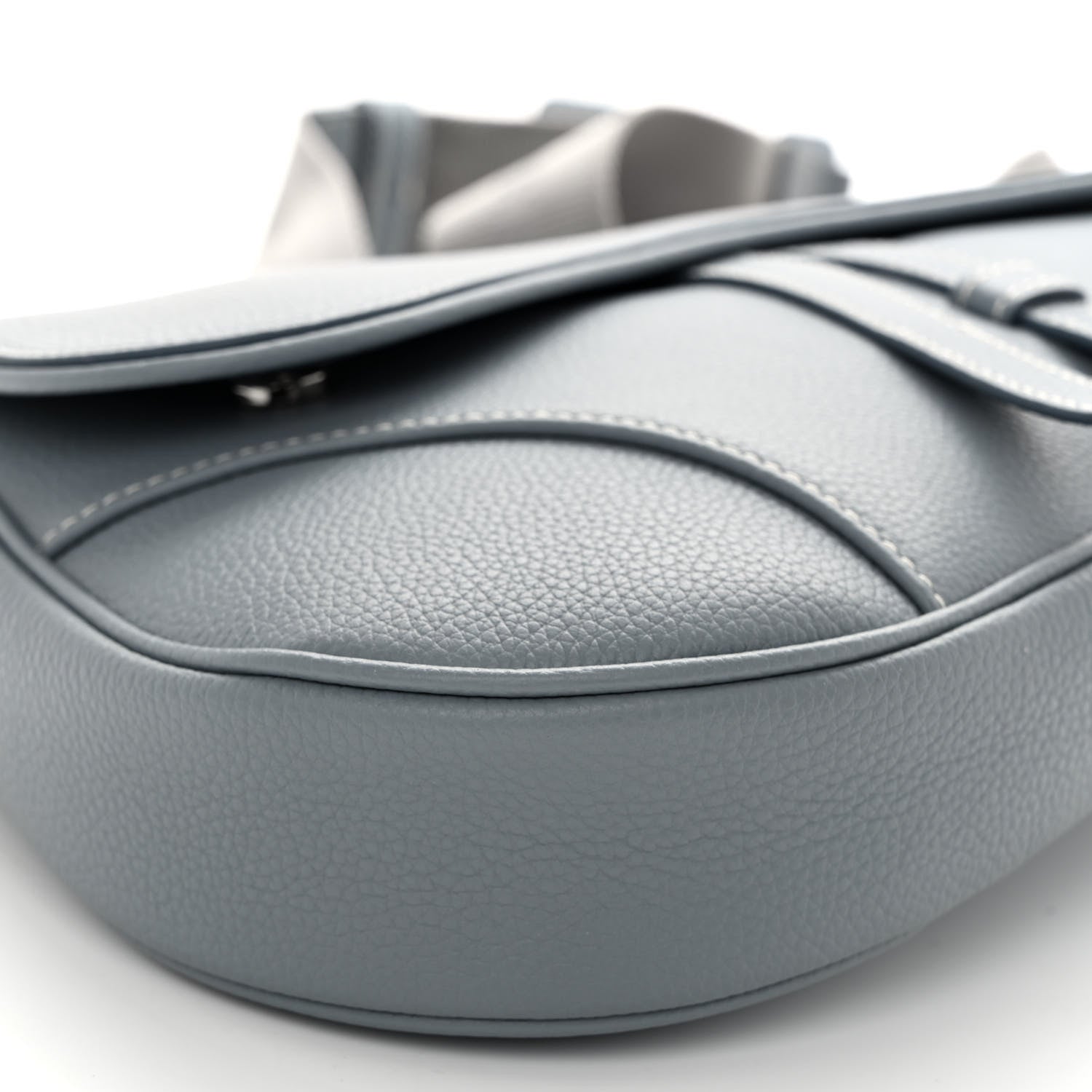 Christian Dior Grained Calfskin Mens Saddle Bag Grey 8 of 9