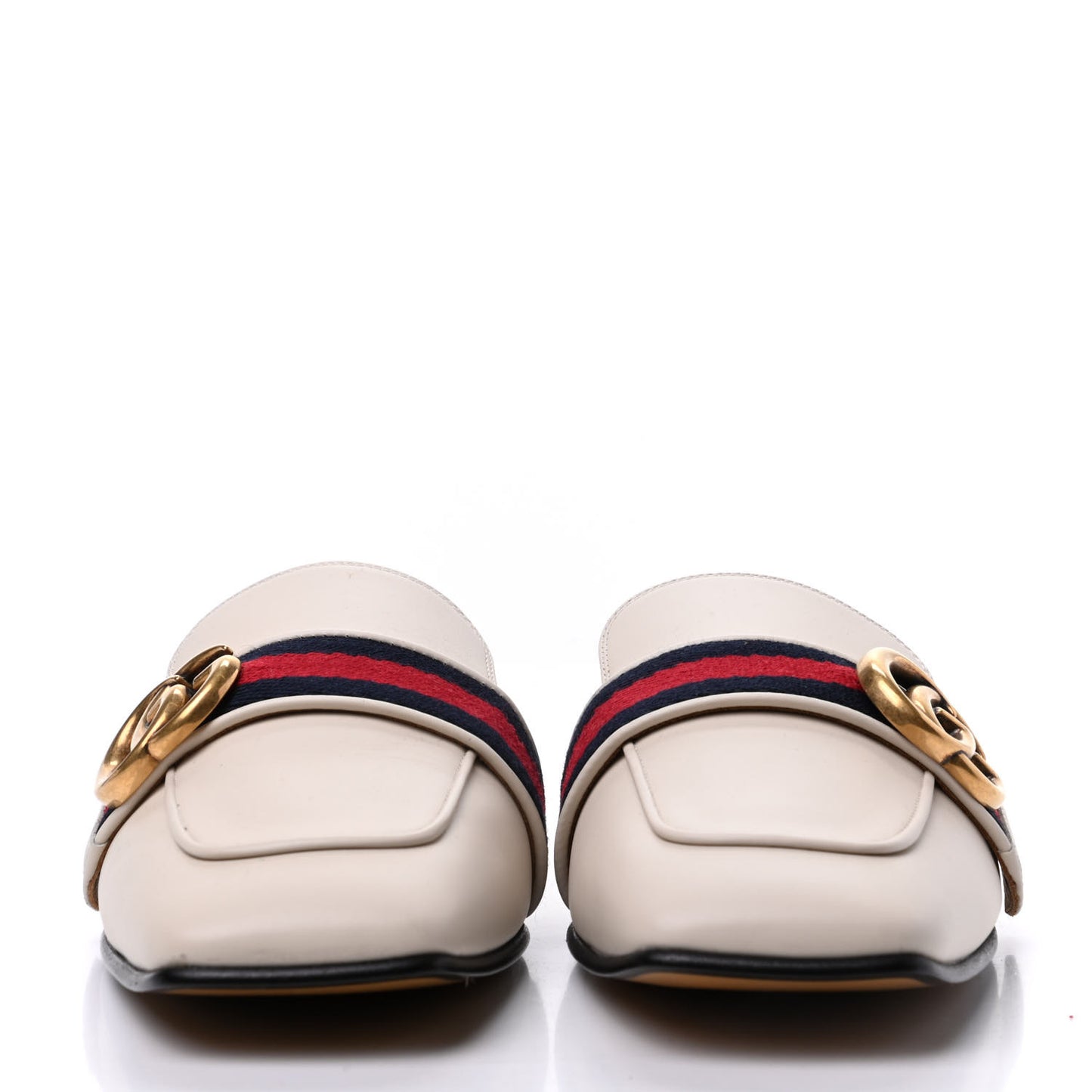 Calfskin Web Womens Peyton GG Slippers 36.5 White