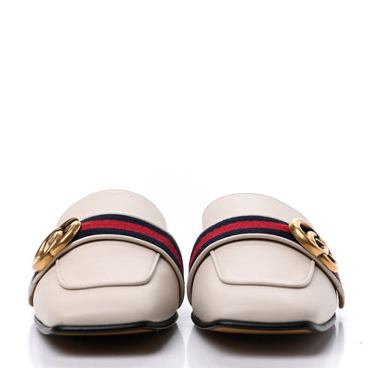 Gucci Calfskin Web Womens Peyton GG Slippers 36.5 White 2 of 13