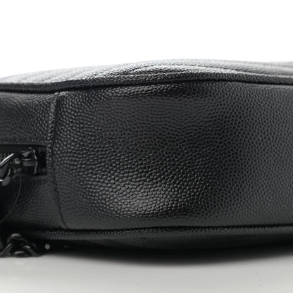 Saint Laurent Grain De Poudre Matelasse Monogram Mini Lou Camera Bag Black 8 of 10