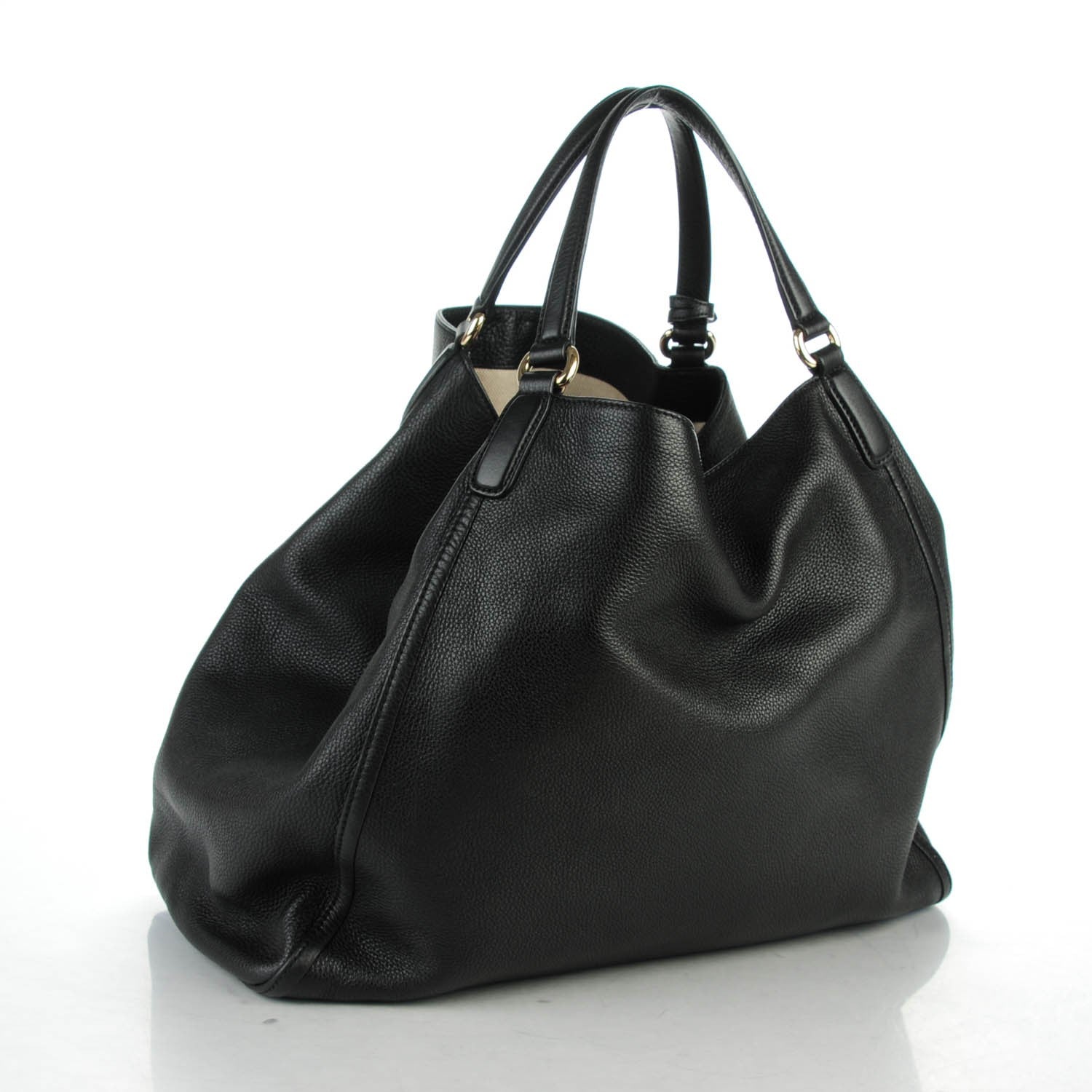 Gucci Pebbled Calfskin Large Soho Shoulder Bag Black 3 of 7