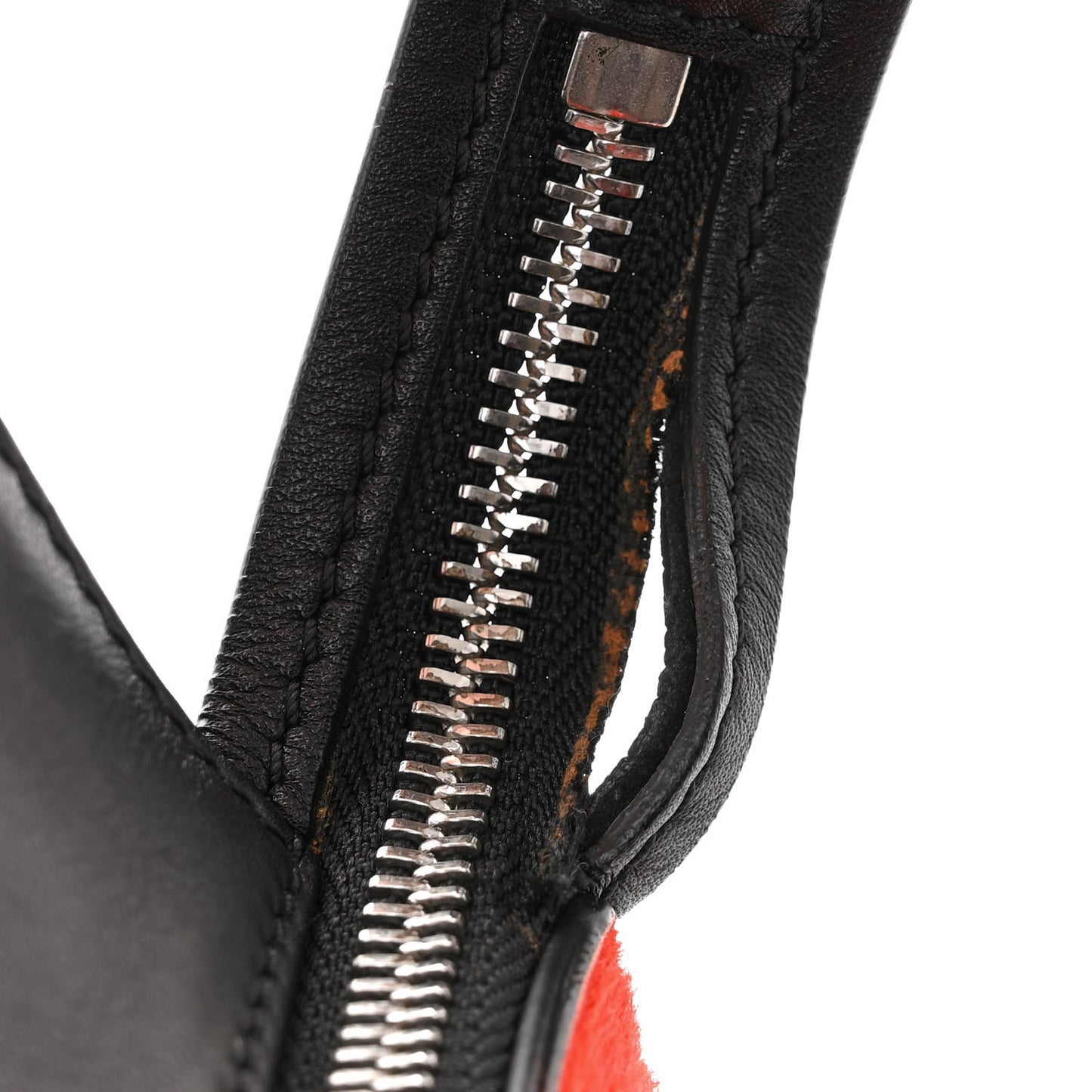 Pony Hair Medium Edge Shoulder Bag Vermillion