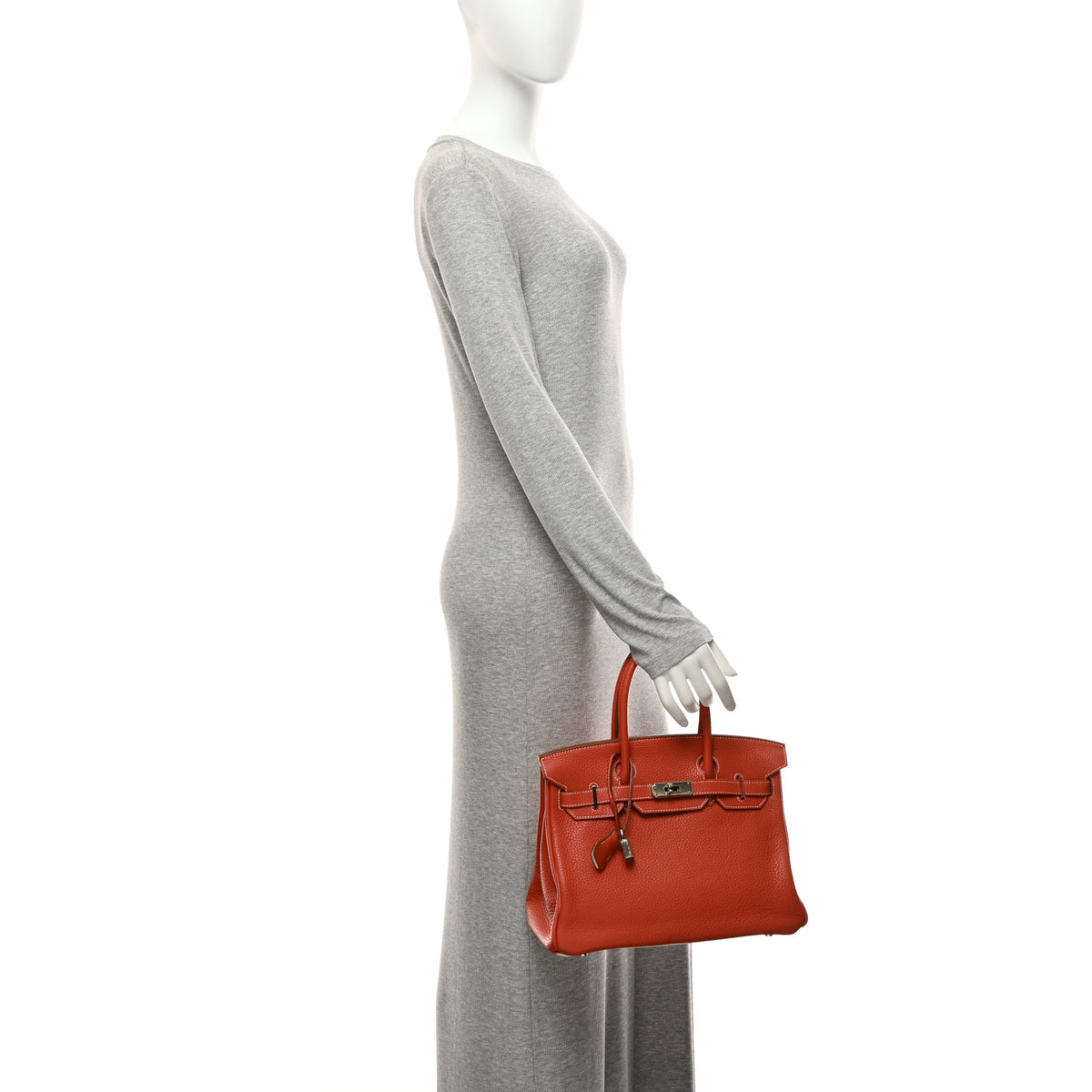 Hermes Taurillon Clemence Eclat Birkin 30 Sanguine White 2 of 10