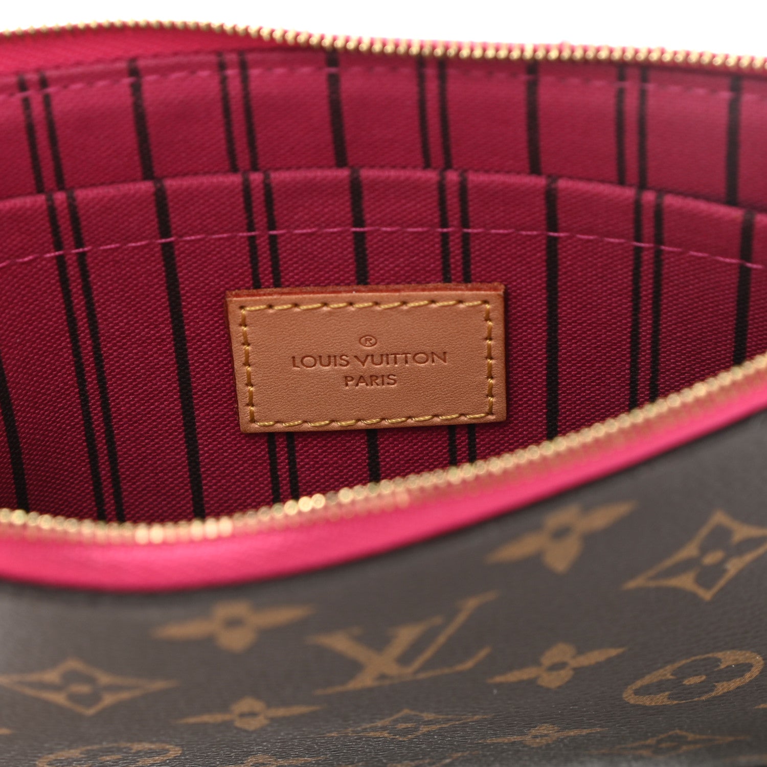 Louis Vuitton Monogram Neverfull MM GM Pochette Fuchsia 6 of 11