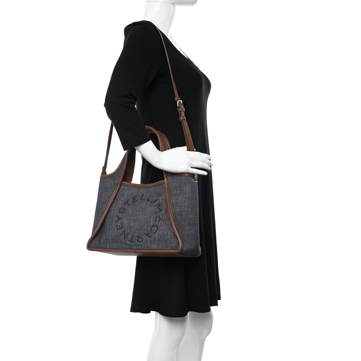 Eco Alter Denim Logo Shopper Tote Indigo Blue