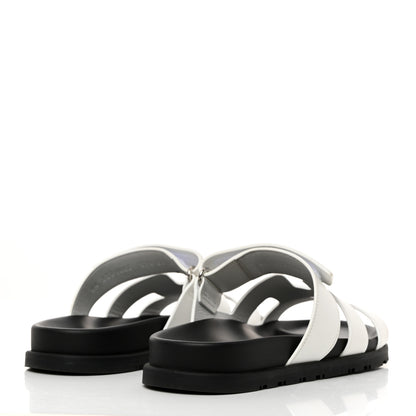 Hermes Calfskin Womens Chypre Sandals 37.5 White 4 of 8