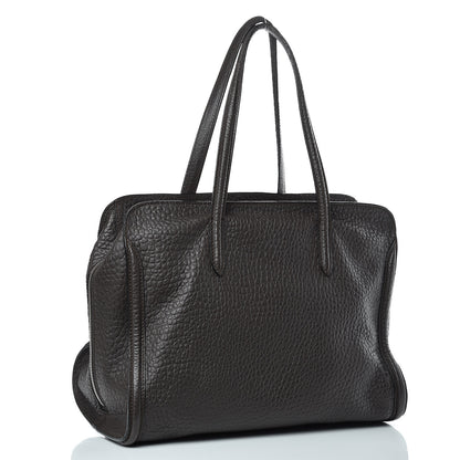 Alexander McQueen Pebbled Calfskin Large Skull Padlock Zip Around Tote Dark Brown 3 of 11