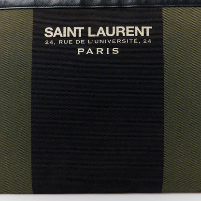Saint Laurent Classic Cotton Canvas Monogram Pouch Black 7 of 9