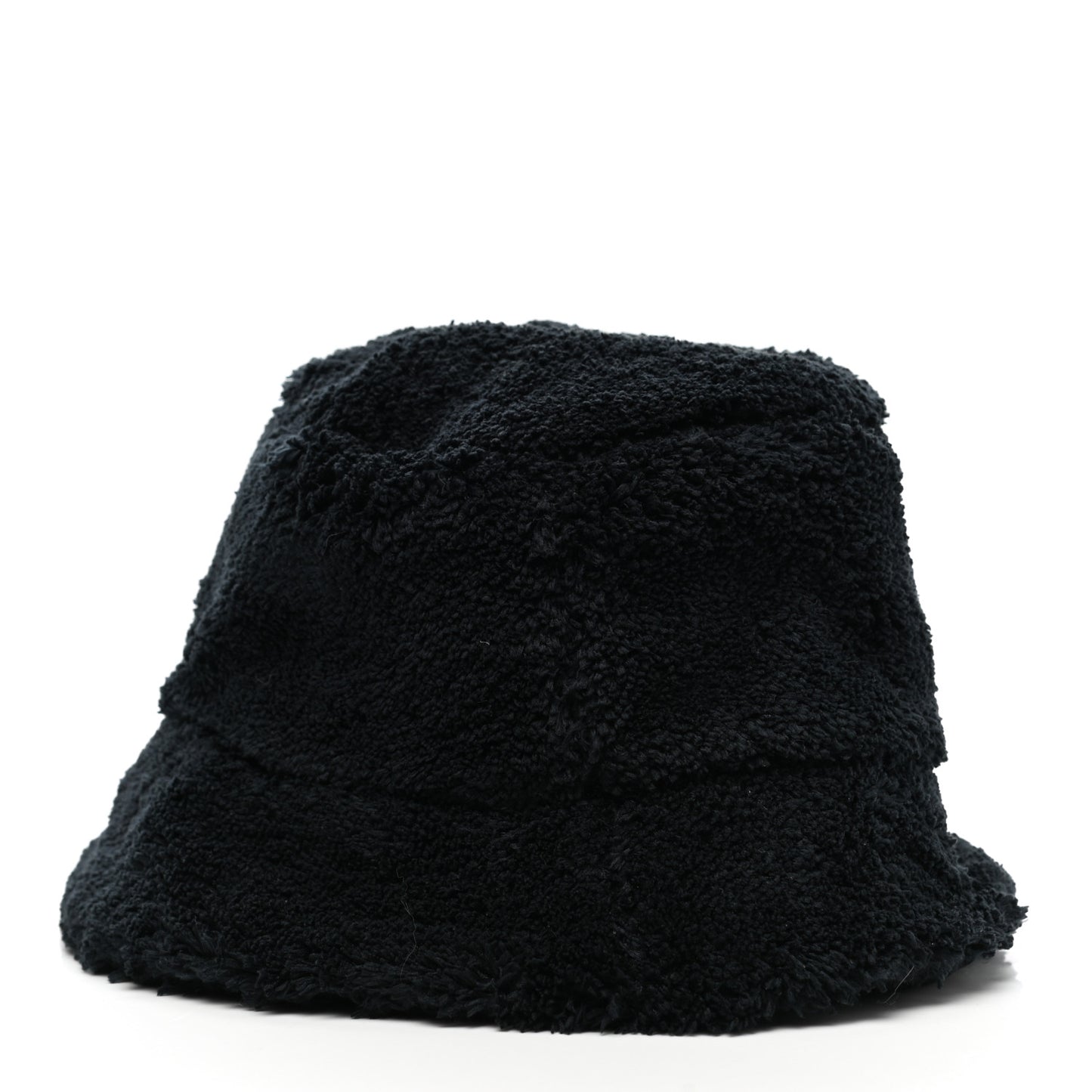 Terry Cloth Logo Embroidered Womens Bucket Hat M Black White