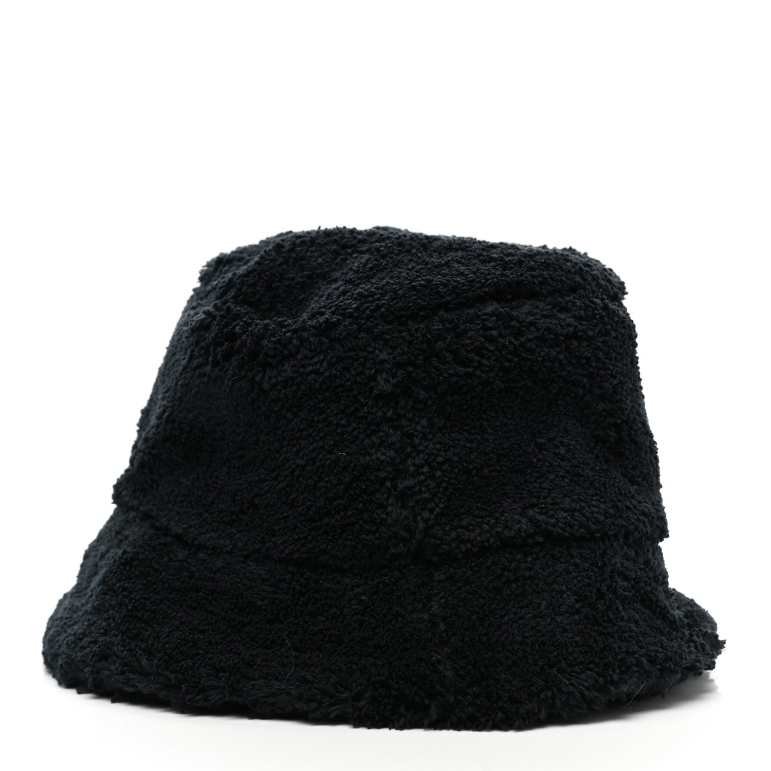 Prada Terry Cloth Logo Embroidered Womens Bucket Hat M Black White 6 of 8