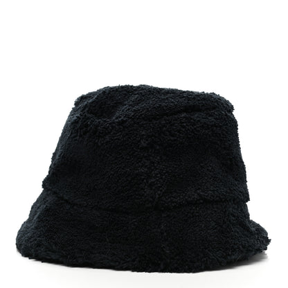 Prada Terry Cloth Logo Embroidered Womens Bucket Hat M Black White 6 of 8