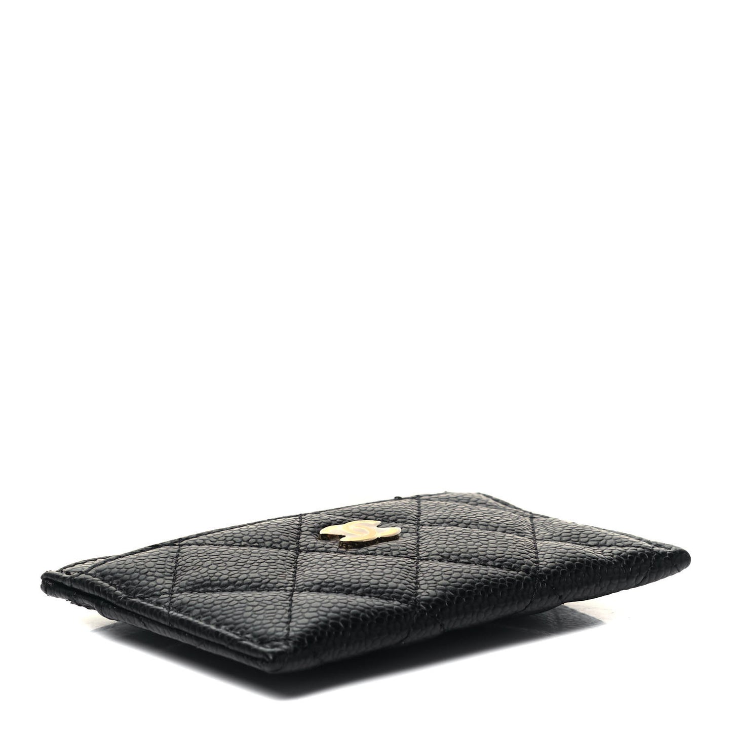Caviar Quilted Card Holder Black