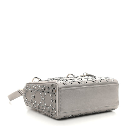 Christian Dior Satin Crystal Cannage Mini Lady Dior Gray 4 of 8