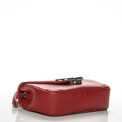 Chanel Caviar Macro Chevron Small Single Flap Red 4 of 7
