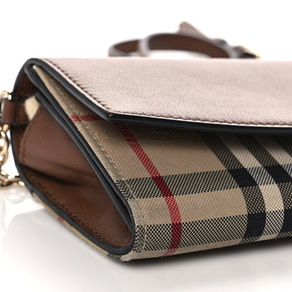 Burberry Calfskin Horseferry Check Henley Wallet On Chain Tan 7 of 11