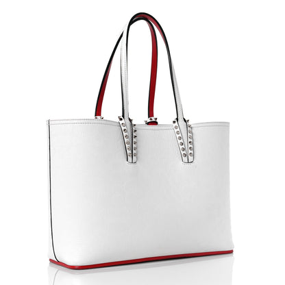 Christian Louboutin Calfskin Spikes East West Cabata Tote White 3 of 18