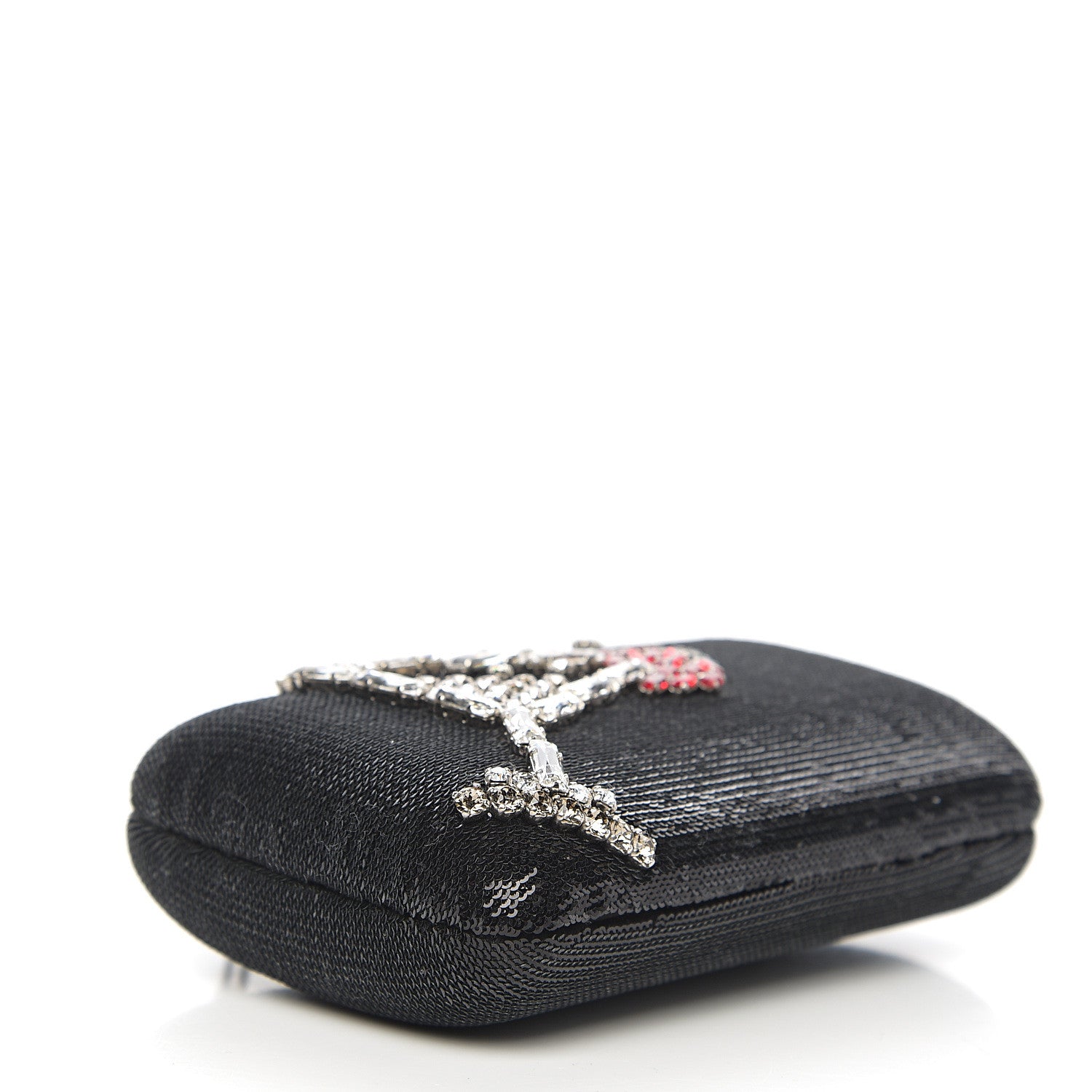Prada Sequin Crystal Cocktail Clutch Black 3 of 8