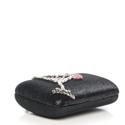 Prada Sequin Crystal Cocktail Clutch Black 3 of 8