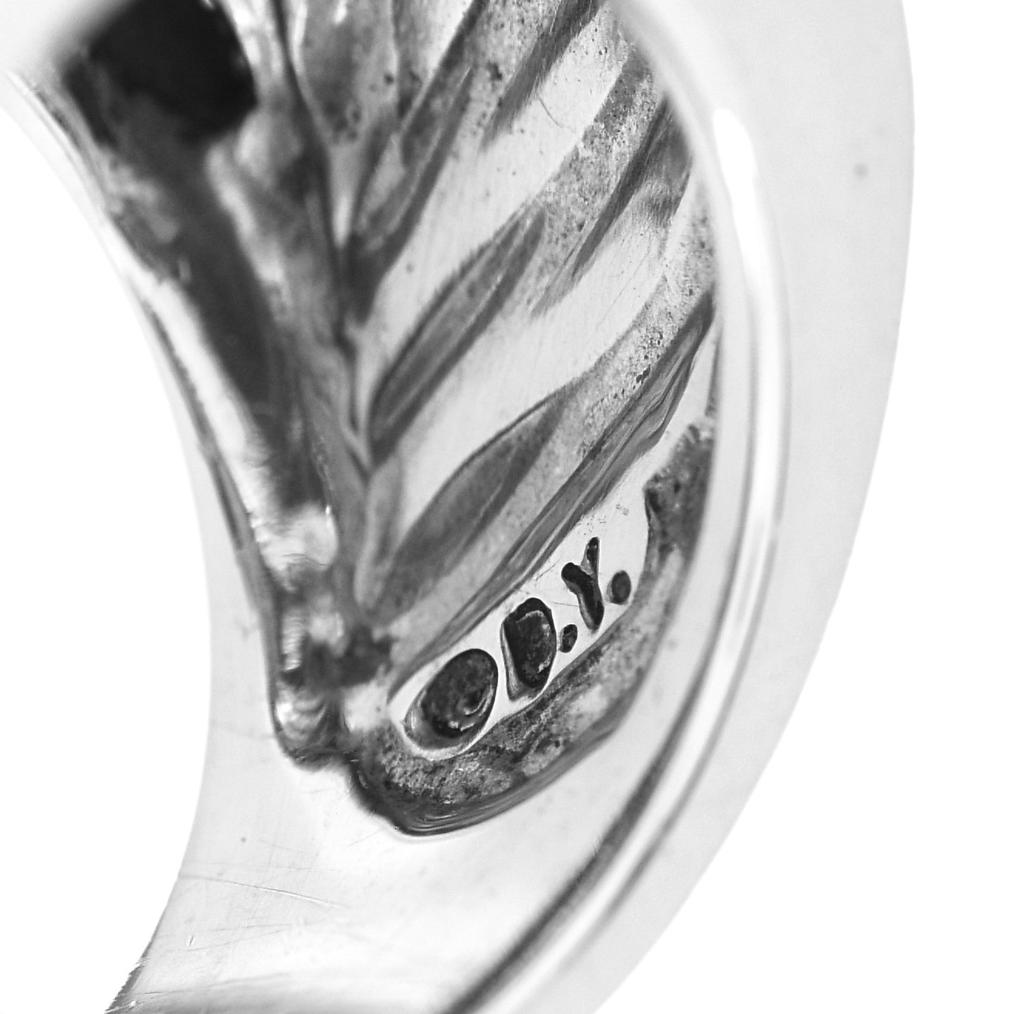 Sterling Silver Diamond Cable Cigar Band Ring 47 4.25