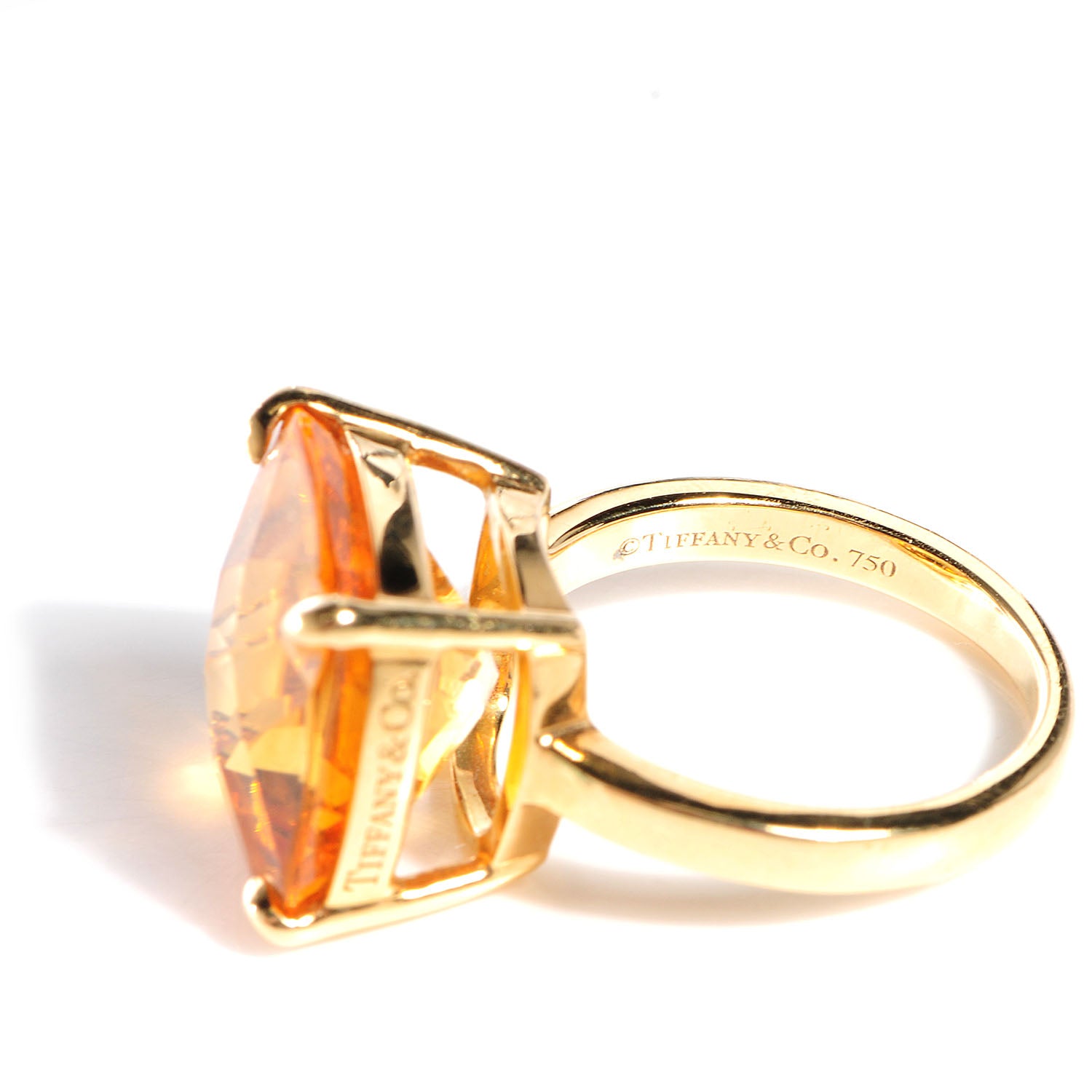 Tiffany 18k Gold Citrine Sparklers Cocktail Ring 5.5 4 of 6
