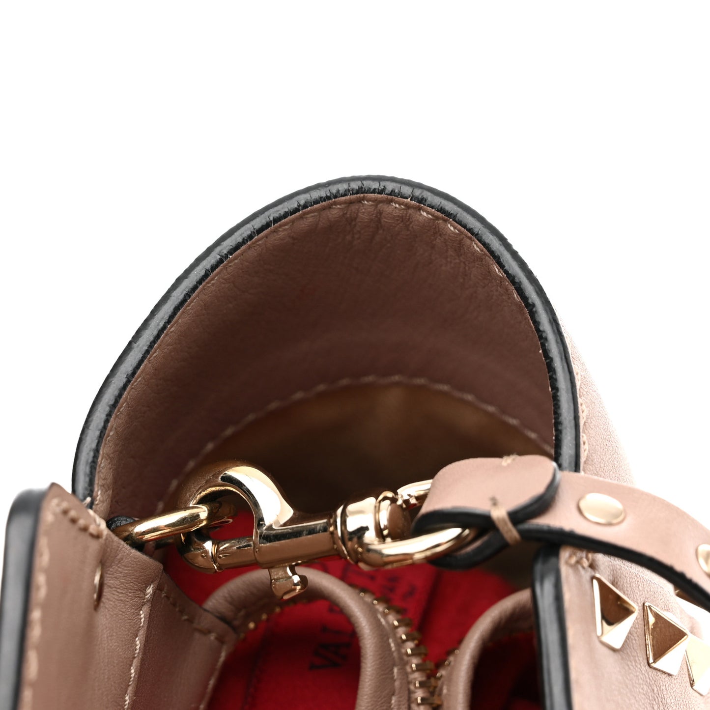 Vitello Mini Rockstud Tote Poudre