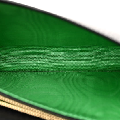 Gucci X ADIDAS Monogram Textured Dollar Calfskin Trefoil Embossed Wallet On Chain Blue 4 of 11