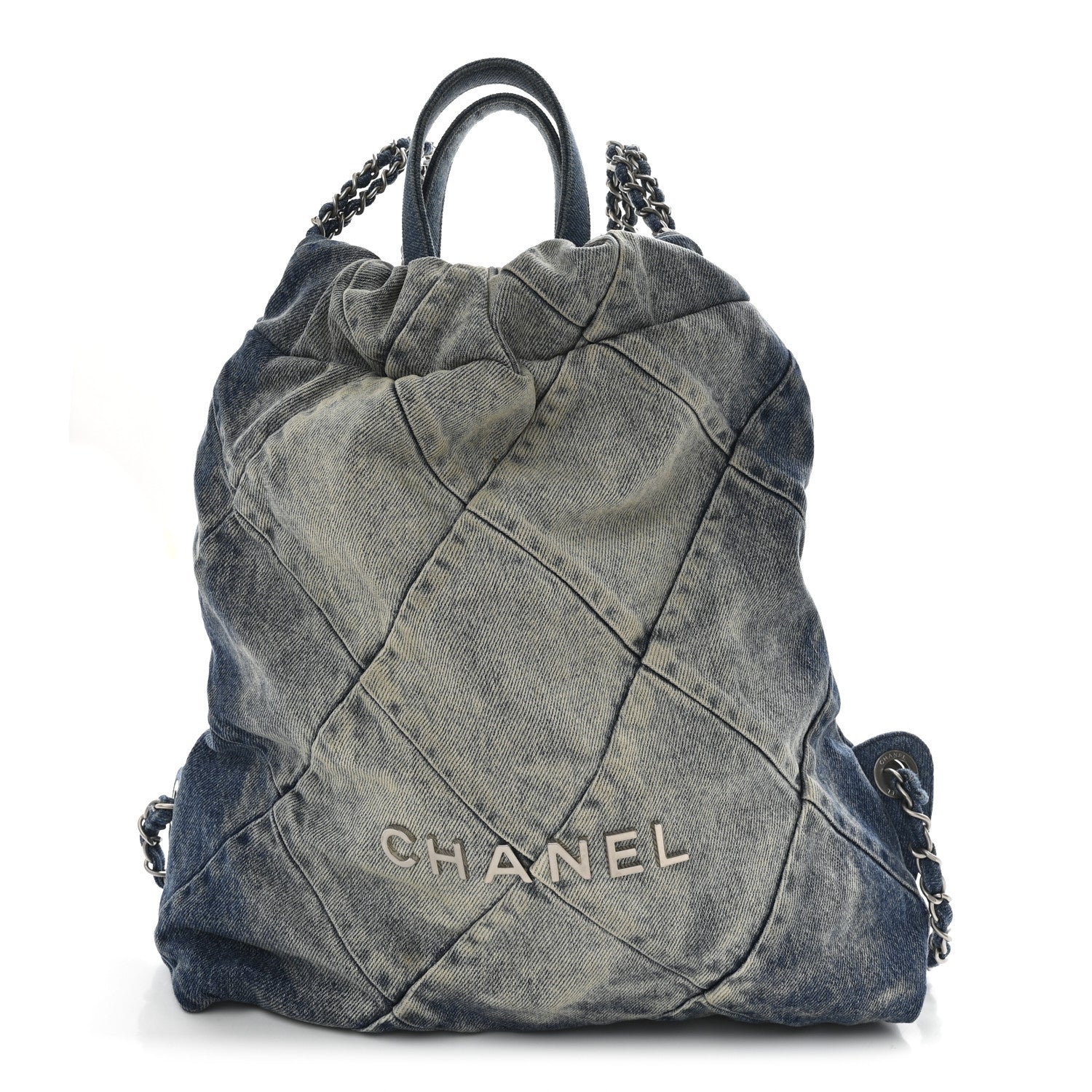 Chanel Denim Quilted Chanel 22 Backpack Blue 1 of 10
