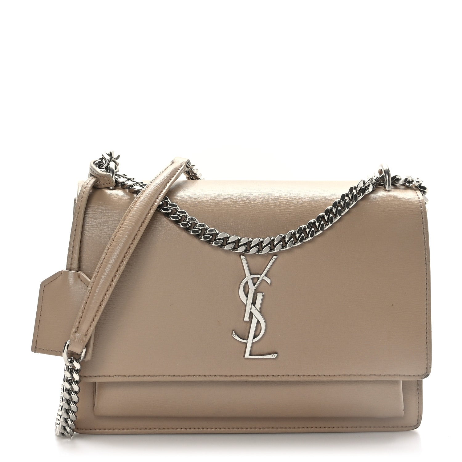 Saint Laurent Calfskin Medium Monogram Sunset Dark Beige 1 of 8