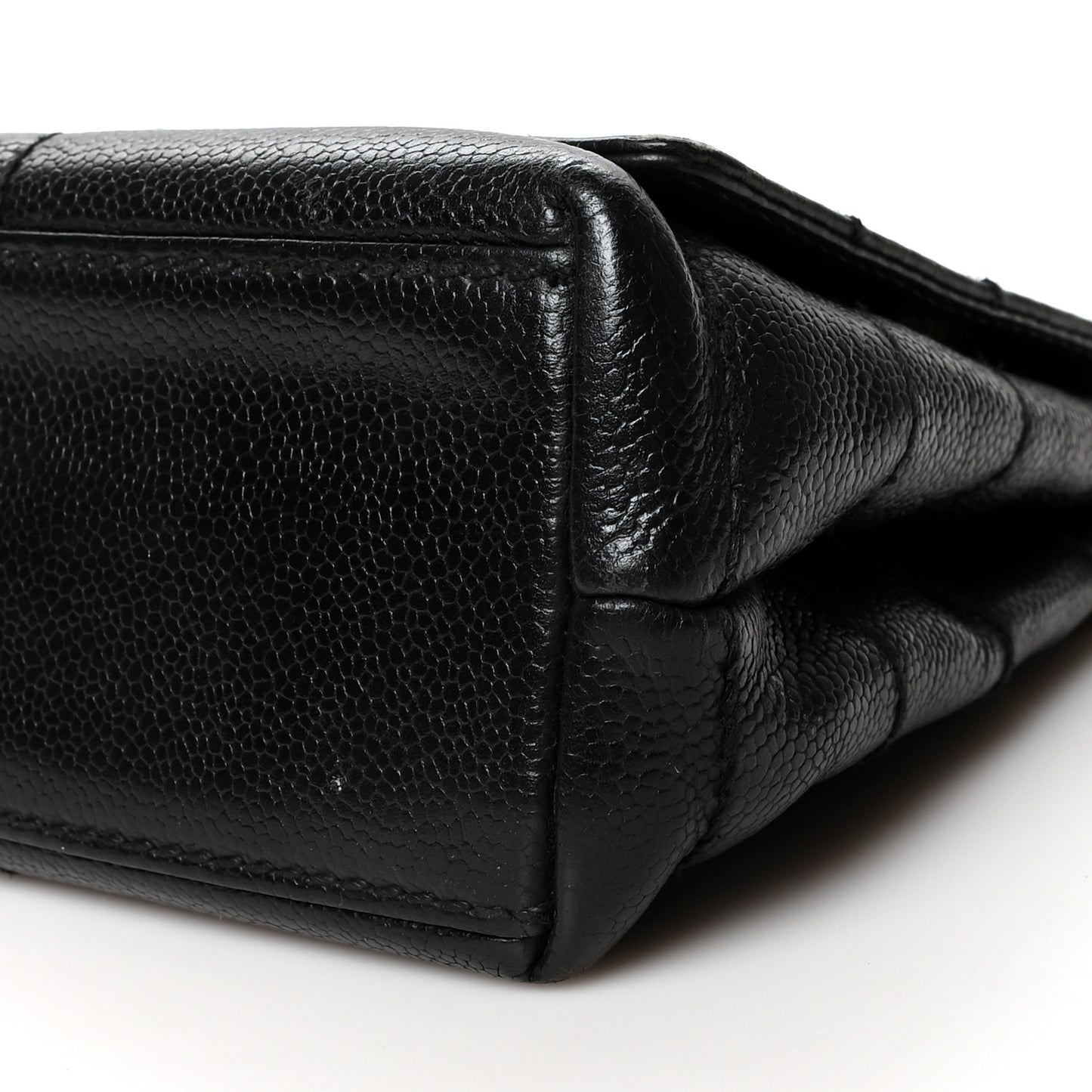 Caviar Square Stitched Small Flap Black