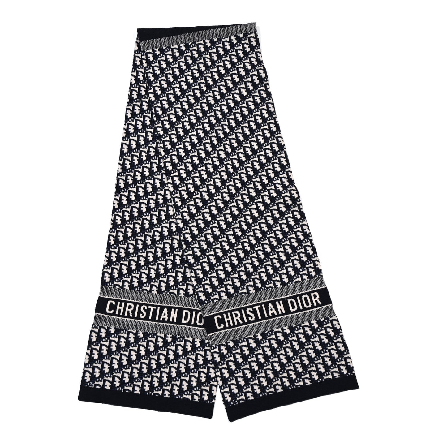 Wool Cashmere Oblique Scarf Beige Blue Black
