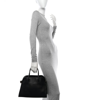 The Row Polished Saddle Calfskin Soft Margaux 12 Black 2 of 10