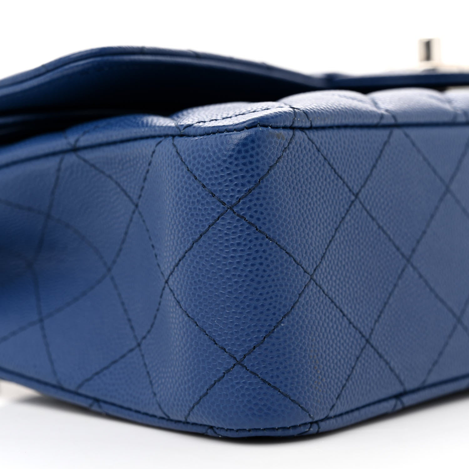 Chanel Caviar Quilted Medium Double Flap Blue 9 of 10