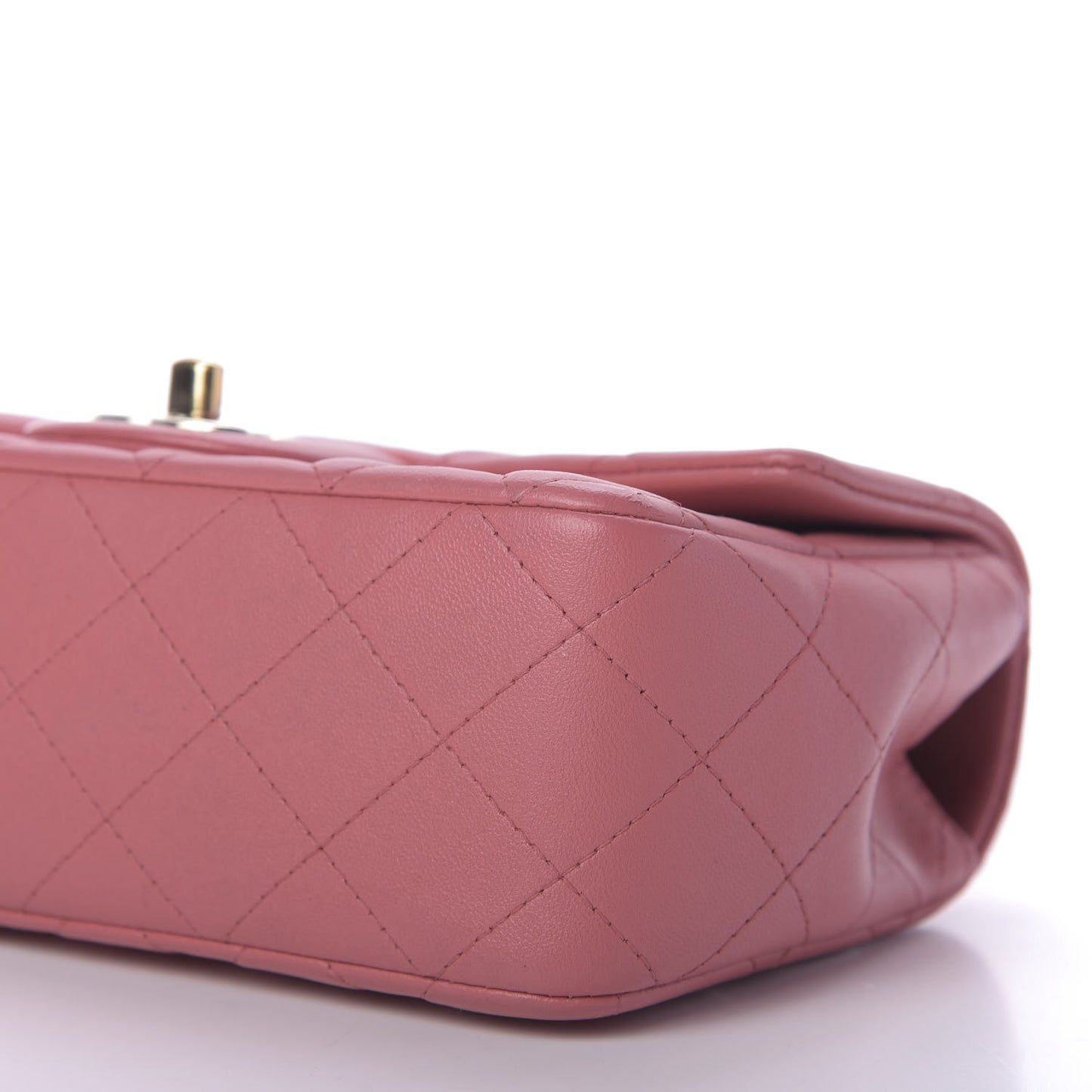Lambskin Quilted Valentine Charms Mini Rectangular Flap Pink