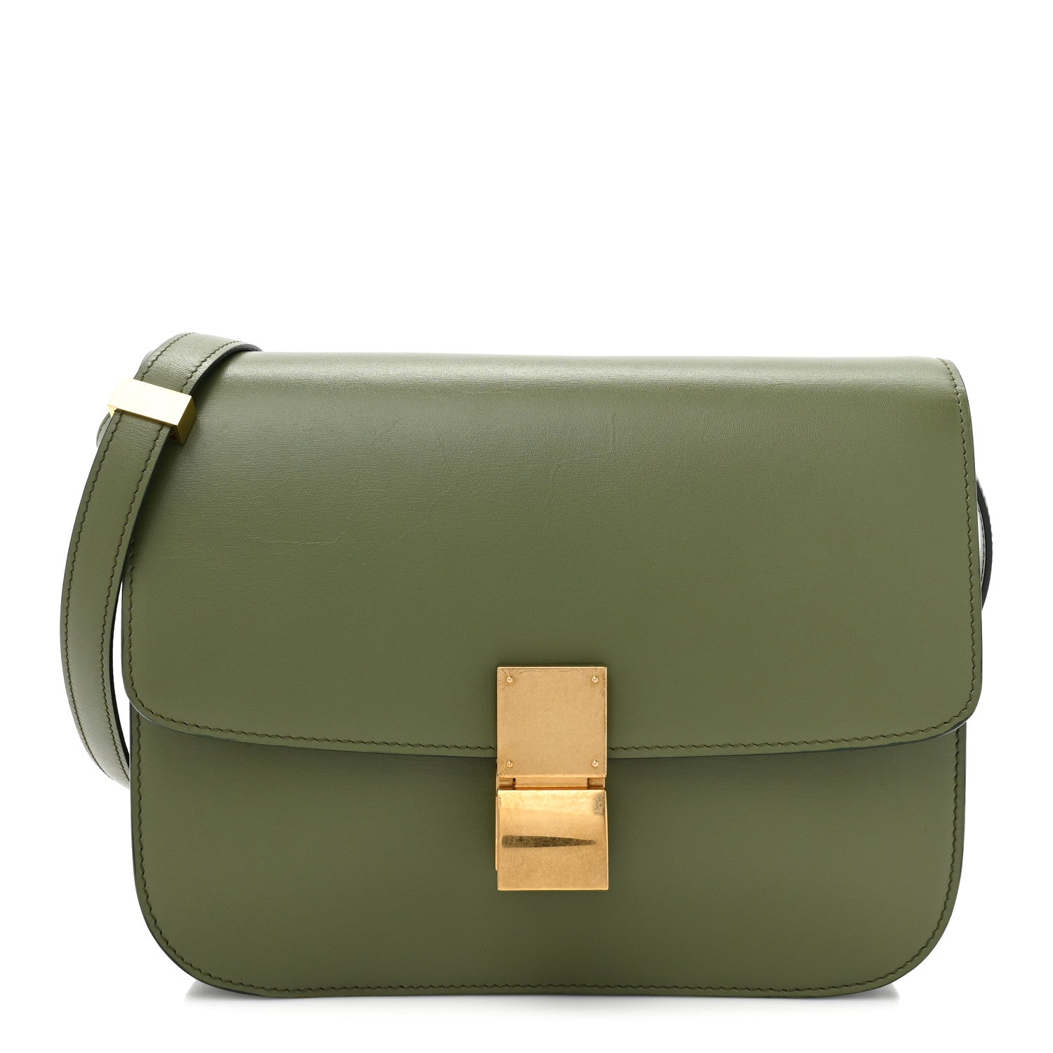 Celine Box Calfskin Classic Box Medium Flap Bag Army Green 1 of 11